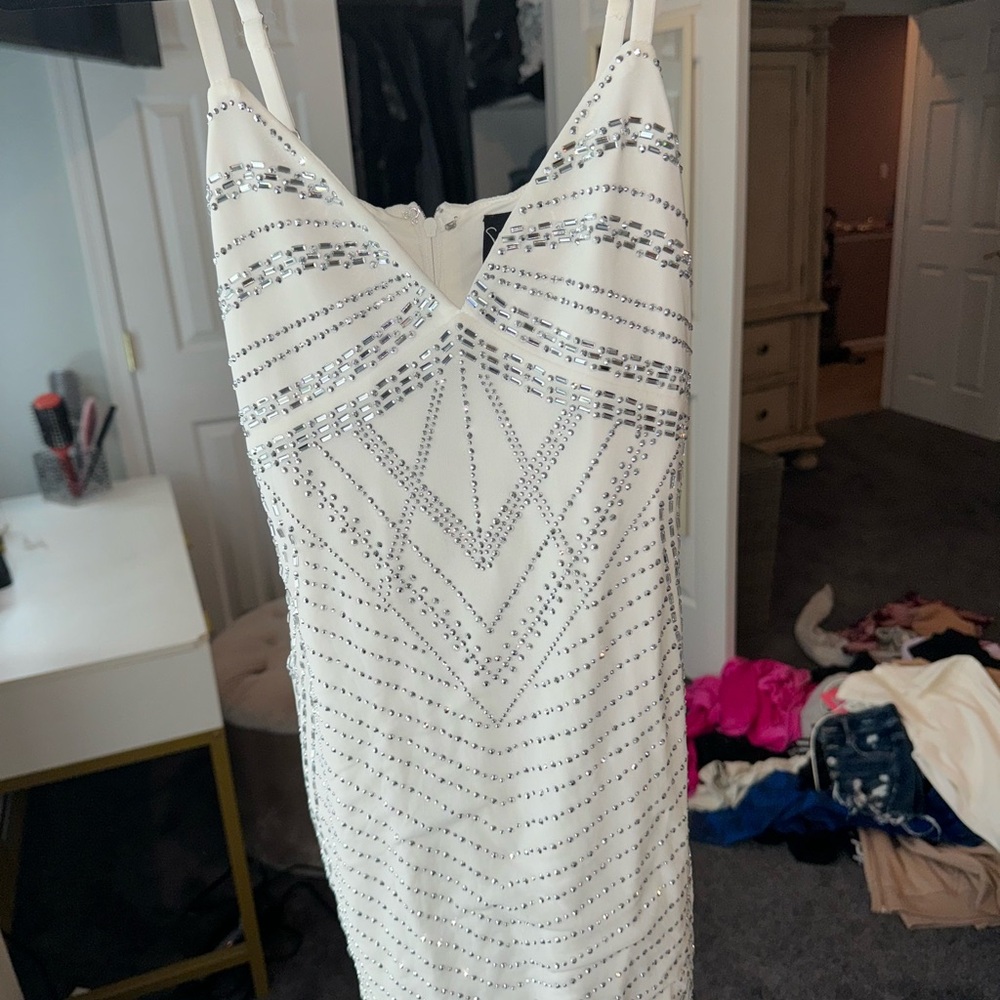 WINDOR White and Silver Women's Dress